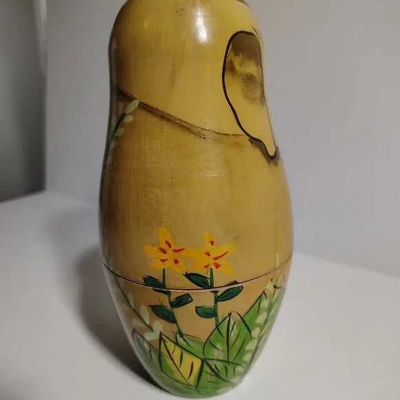 Jungle Nesting Dolls wild animal elephant rhino bear Wood Set Unique Home Decor - Picture 6 of 9